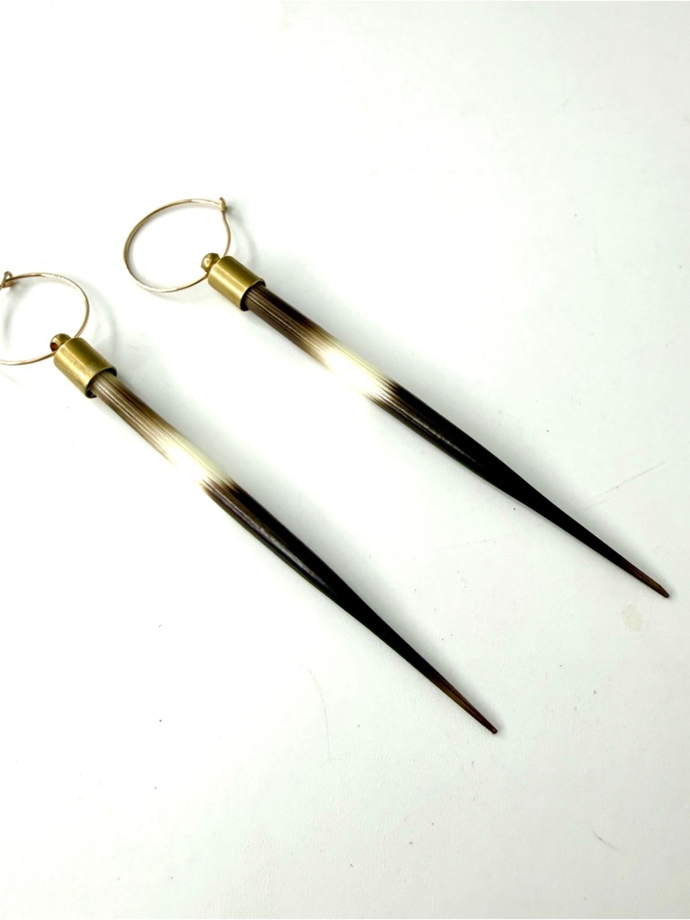 Porcupine Pine Quill Earrings - Picture 2 of 4